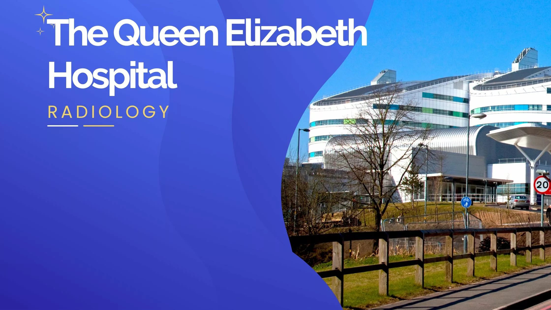 The Queen Elizabeth Hospital building with a modern architectural design